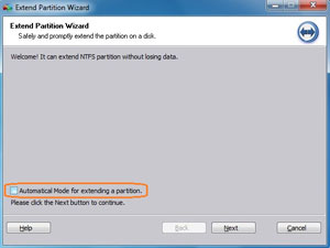 Extend partition mode 1