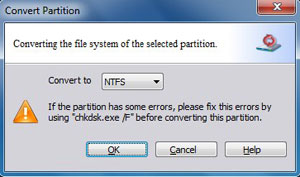 Convert fat to ntfs