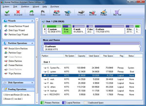 Partition assistant main window