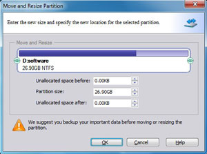 Resize move partition